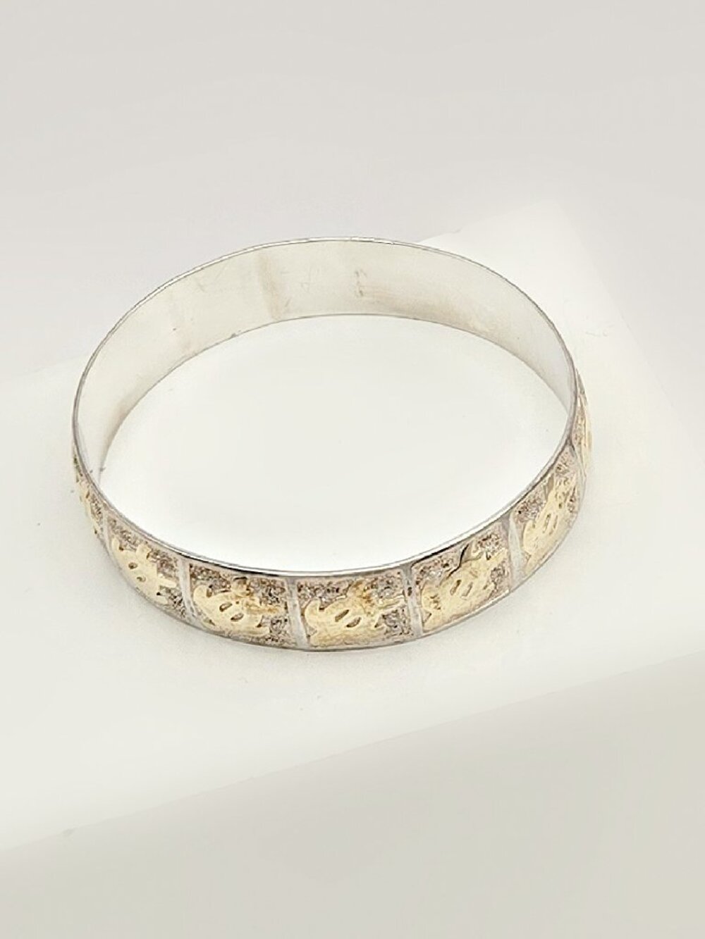 Vintage Hawaiian Honu Turtle Sterling Silver Child Cuff Bracelet